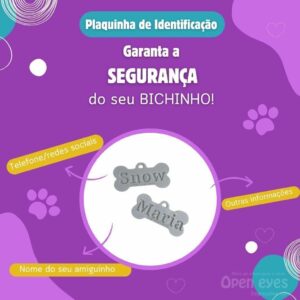 Plaquinha de Identificação Personalizada para Pets (Impressão 3D)