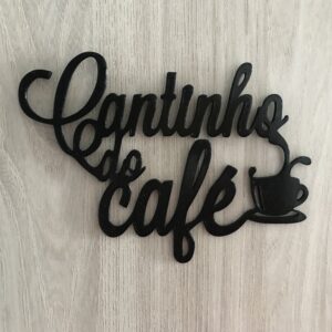 Cantinho do Café Letreiro Placa Decoração com Fita Dupla Face