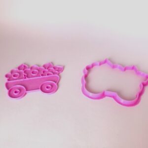 Carimbo + Cortador de Biscoito/Massa – Carrinho com Flores