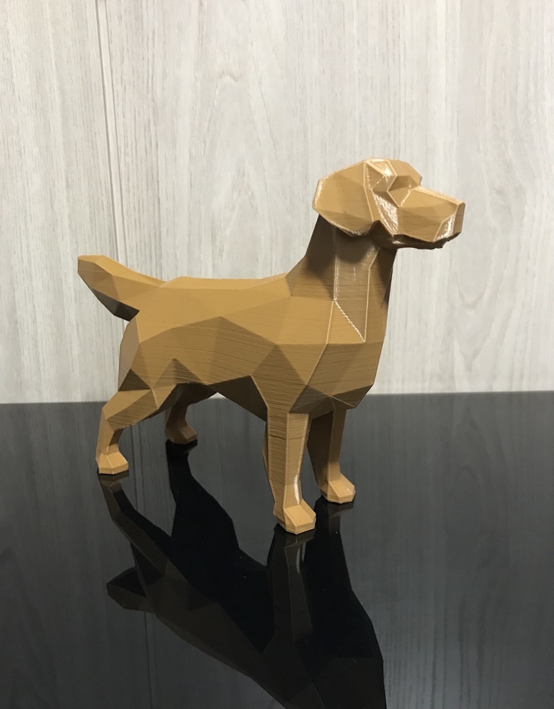 Escultura para Decoração - Cachorro Low Poly - Raça Golden Retriever - Imagem 4