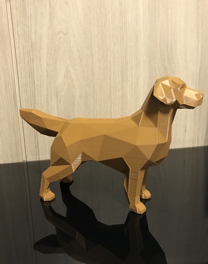 Escultura para Decoração - Cachorro Low Poly - Raça Golden Retriever - Imagem 5