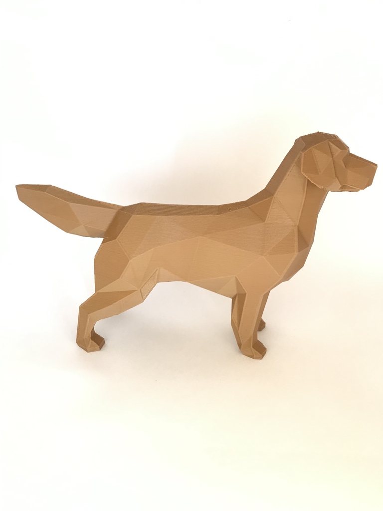 Escultura para Decoração - Cachorro Low Poly - Raça Golden Retriever - Imagem 2