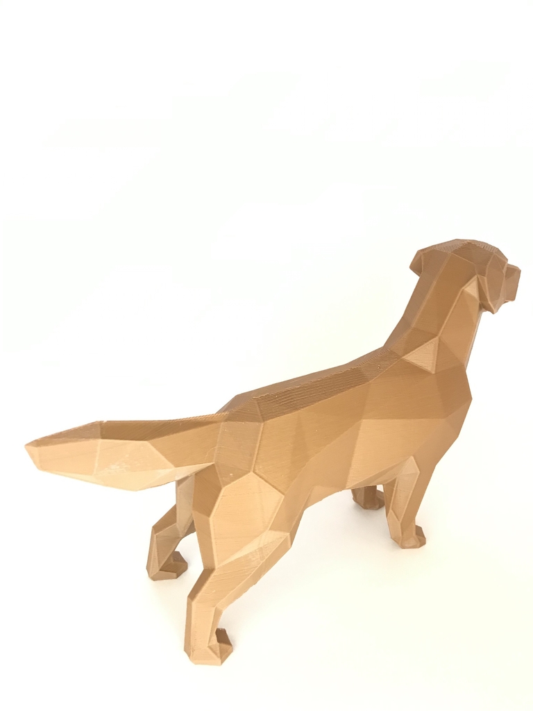 Escultura para Decoração - Cachorro Low Poly - Raça Golden Retriever - Imagem 3