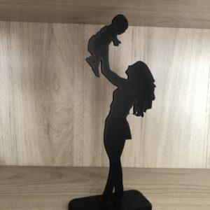 Escultura de mesa Dia das Mães para decoração (Mãe e filho)