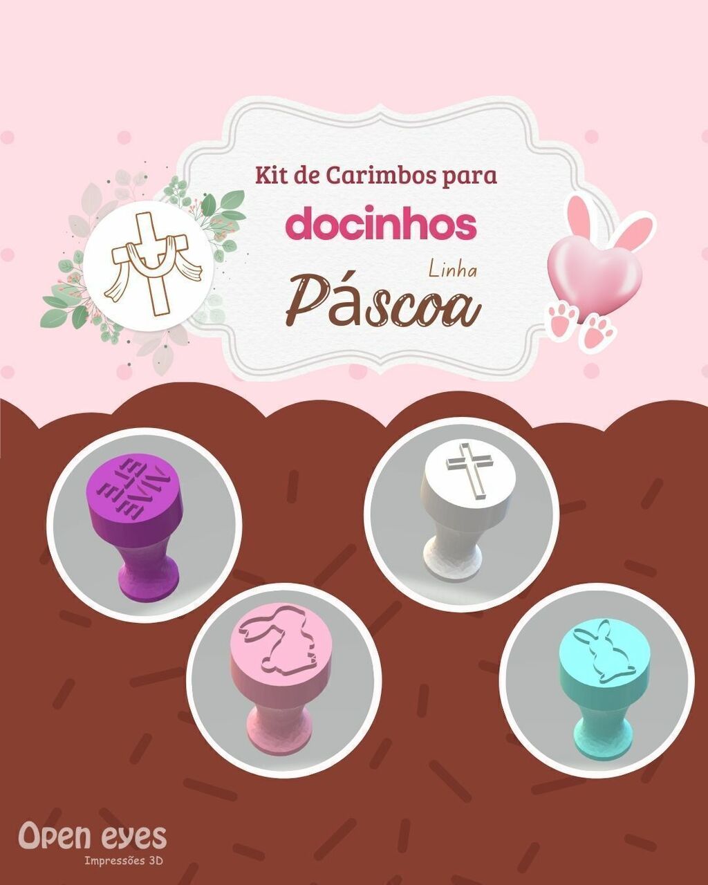 Carimbos para Docinhos - Kit Páscoa - 4 unidades