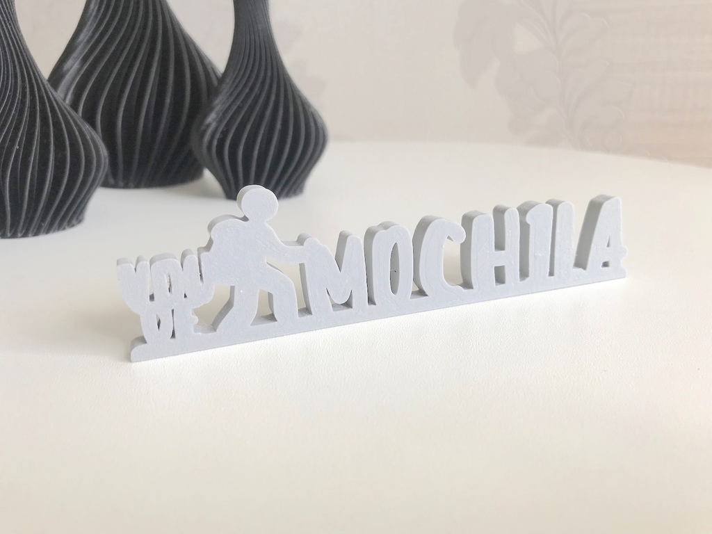 Letreiro Decorativo Vou de Mochila - Pla 3d - Imagem 3