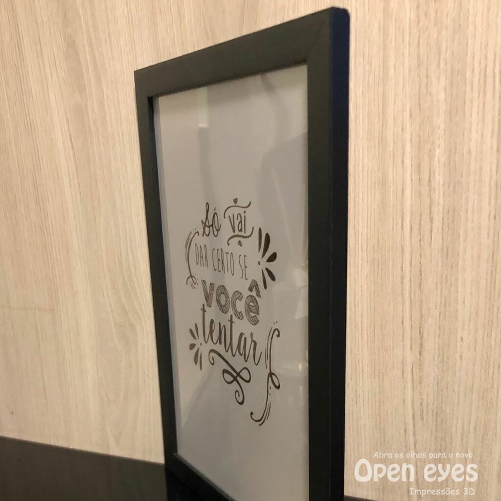 Quadro Decorativo Frase "Só vai dar certo se você tentar" - Acetato com Moldura - Imagem 2