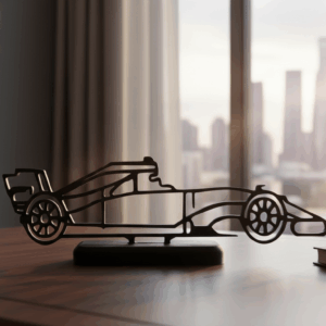 Escultura Decorativa Carro de Corrida 3D – Estilo Fórmula 1