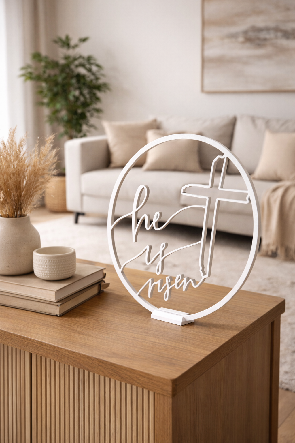 Letreiro para Decoração de Páscoa “He is Risen” (Ele ressuscitou) - Imagem 2