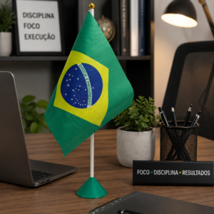 Bandeira de Mesa do Brasil com Suporte