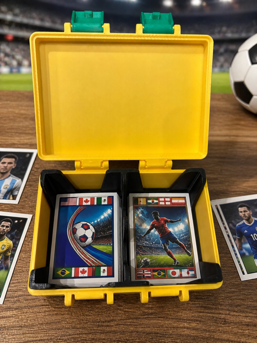 Porta Figurinhas Copa 2026 + Figurinhas Estojo Caixa Organizadora para Álbum Futebol Colecionador - Imagem 4
