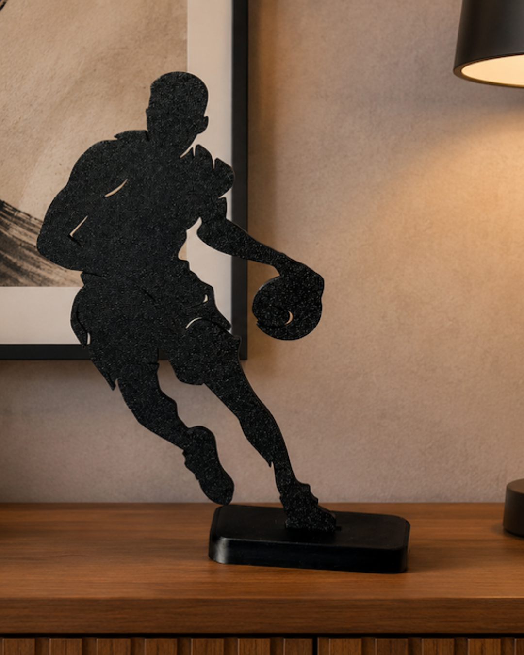 Escultura de Basquete Jogador Atleta Decoração NBA