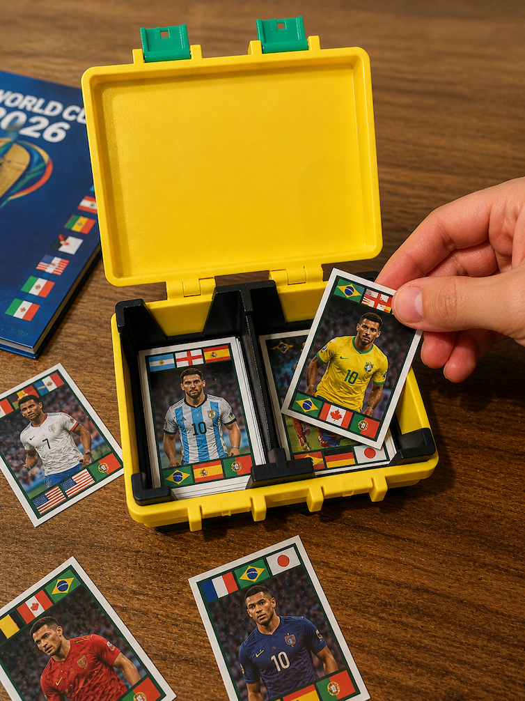Porta Figurinhas Copa 2026 + Figurinhas Estojo Caixa Organizadora para Álbum Futebol Colecionador - Imagem 3